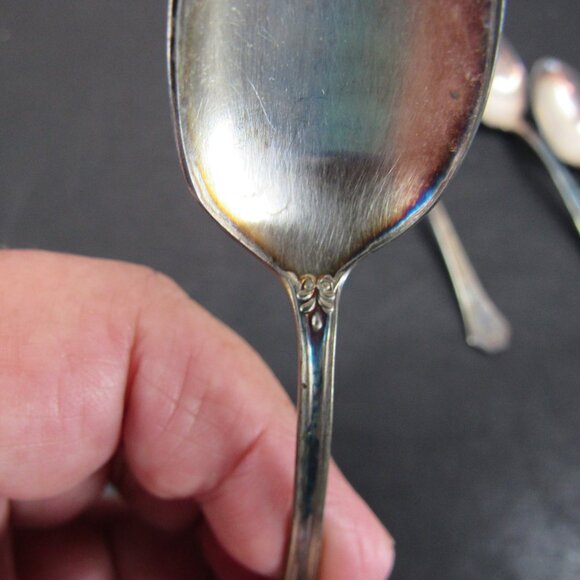 Reed & Barton Pompeian Greek Key & Scrollwork Design Jam/Jelly Spoon Lot of 4 - Picture 10 of 12